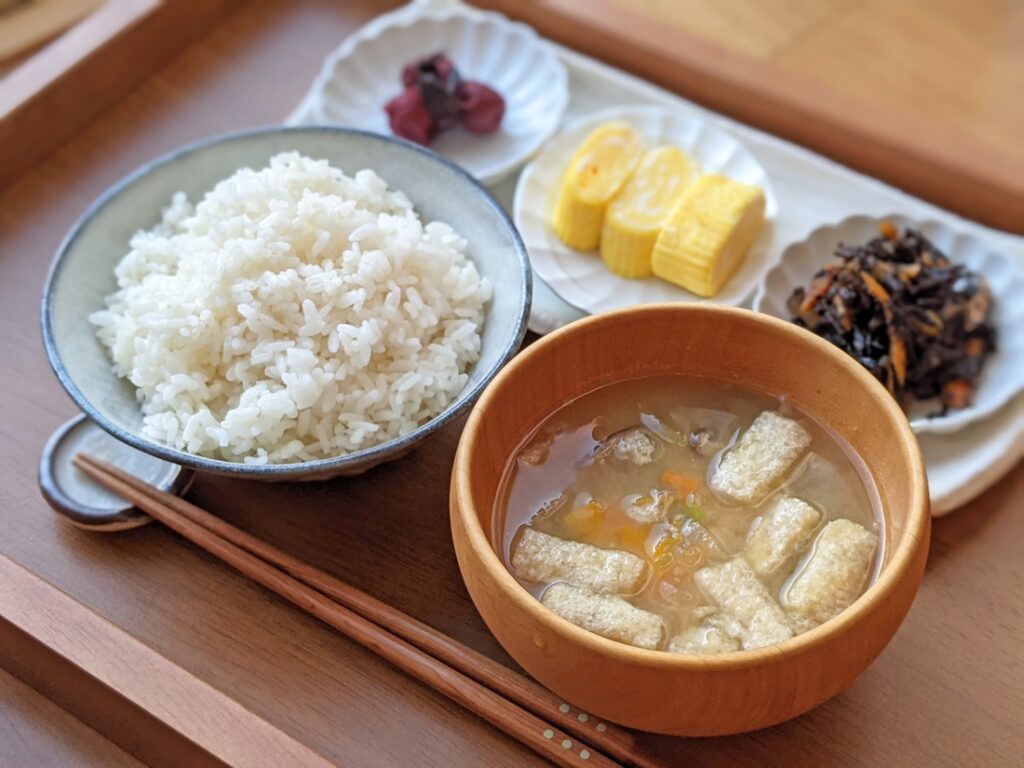 自然栽培米の食事