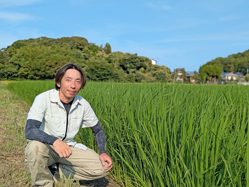 自然栽培米水田と筋田さん